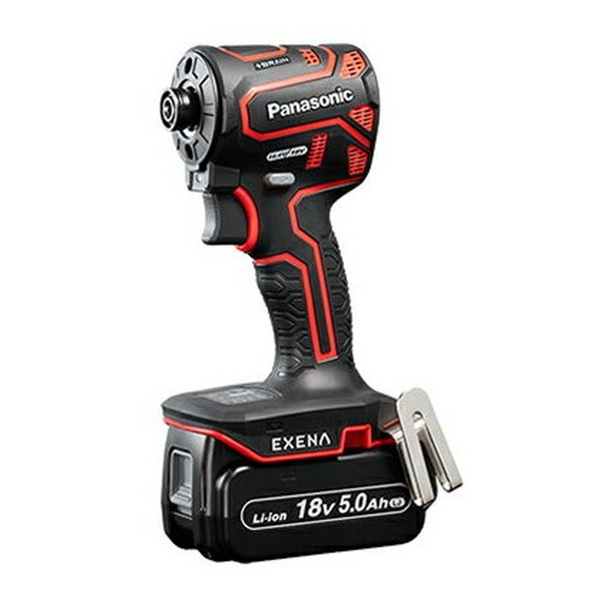 【送料お得・まとめ買い×2個セット】パナソニック EXENA 充電インパクトドライバー 18V 5.0Ah 電池セット品 赤