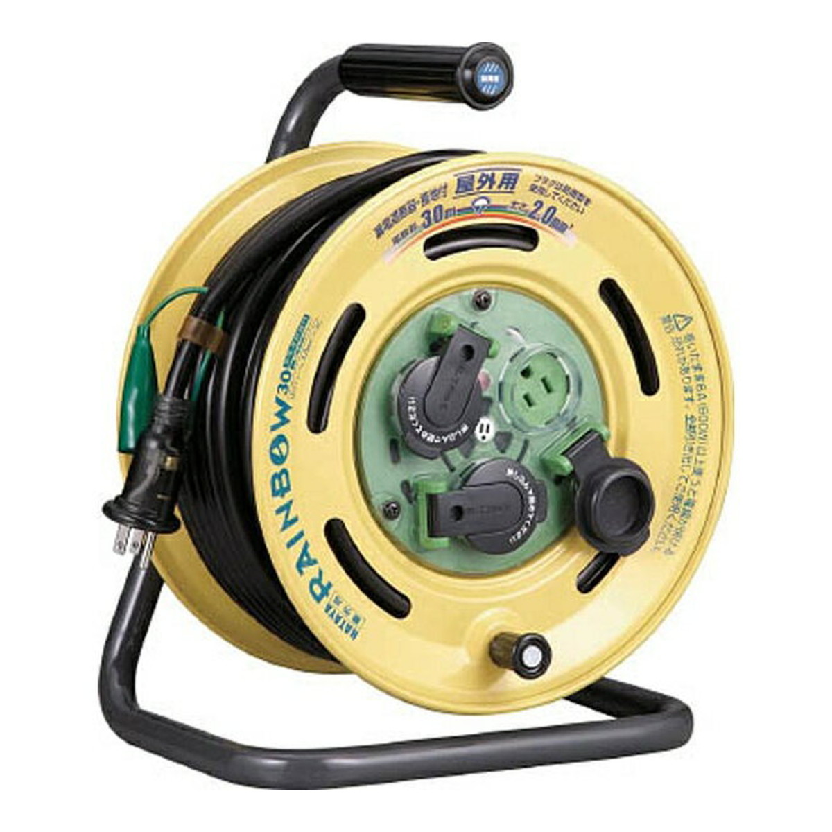 【送料お得・まとめ買い×3個セット】ハタヤリミテッド ハタヤ HATAYA レインボーリールブレーカー付 30m アース付 屋外用