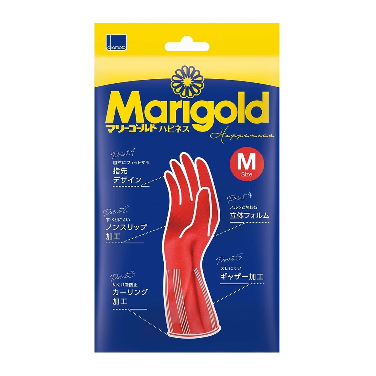 【送料お得・まとめ買い&times;120個セット】オカモト マリーゴールド ハピネス M ゴム手袋｜ホームライフ