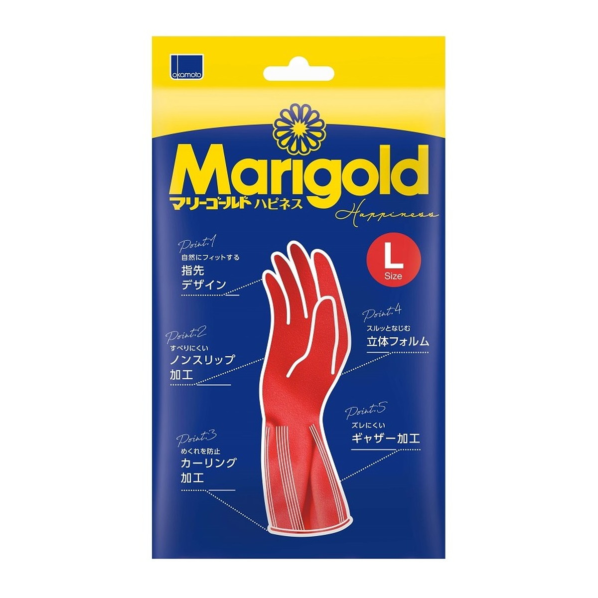 【送料お得・まとめ買い×120個セット】オカモト マリーゴールド ハピネス L ゴム手袋 26,398円
