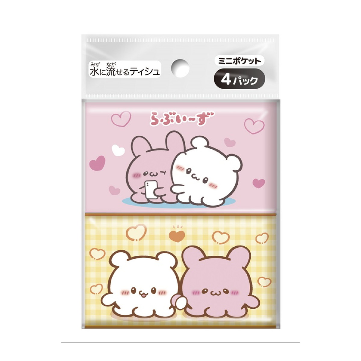 【送料お得・まとめ買い×280個セット】ダイレイ らぶいーず ミニポケットティシュ 4パック ※柄は選べません ポケットティッシュ