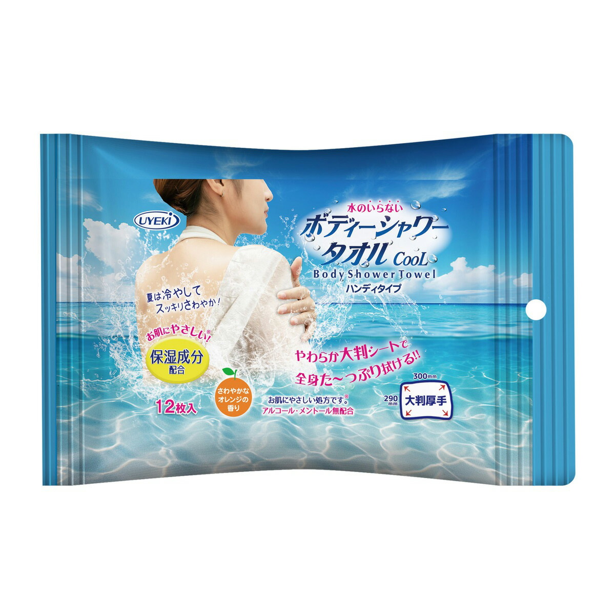 【送料お得・まとめ買い×11個セット】UYEKI ウエキ ボディーシャワータオル クールハンディタイプ 12枚入