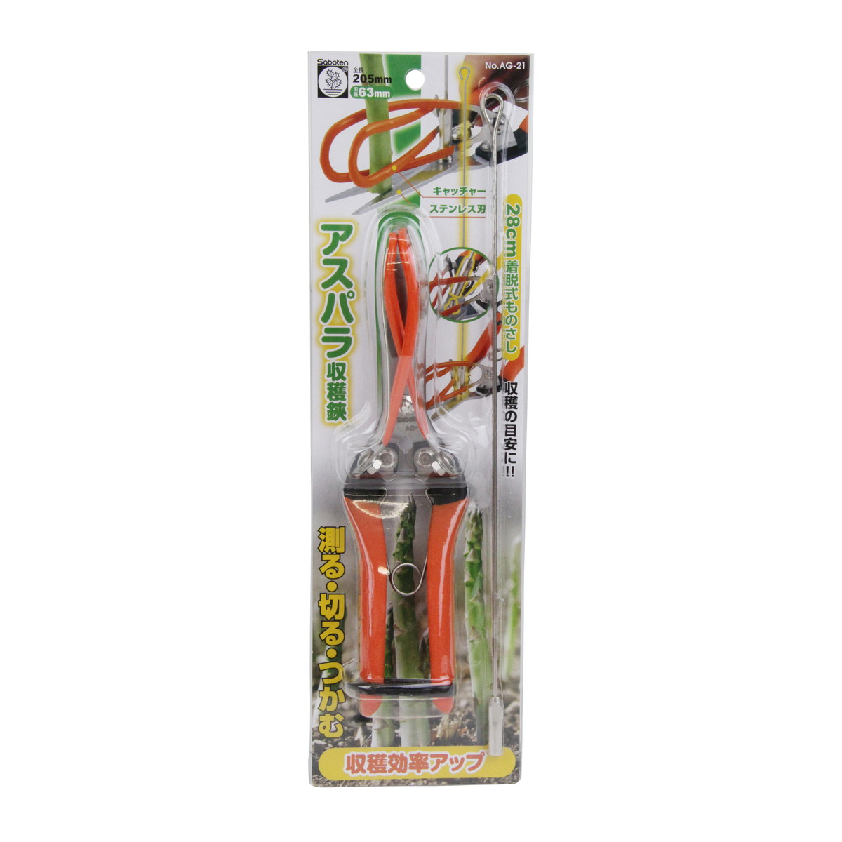 【送料お得・まとめ買い×3個セット】サボテン アスパラ収穫ハサミ No.AG-21