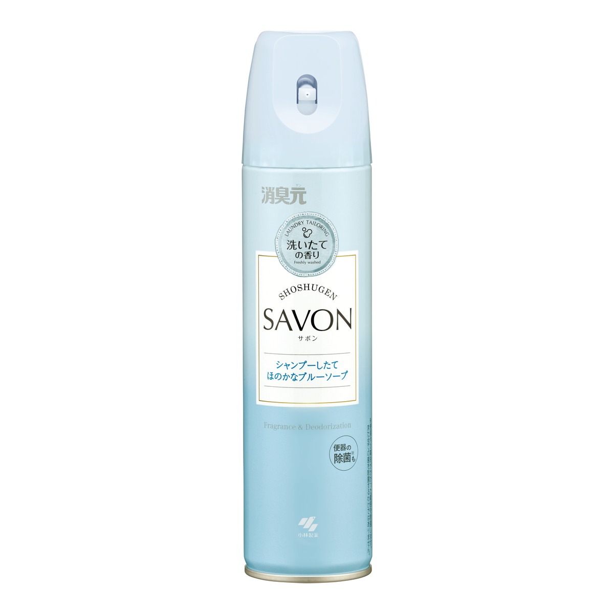 【送料お得・まとめ買い×28個セット】小林製薬 消臭元 サボン SAVON スプレー シャンプーしたてほのかなブルーソープ 280mL トイレ用 消臭スプレー|ホームライフ