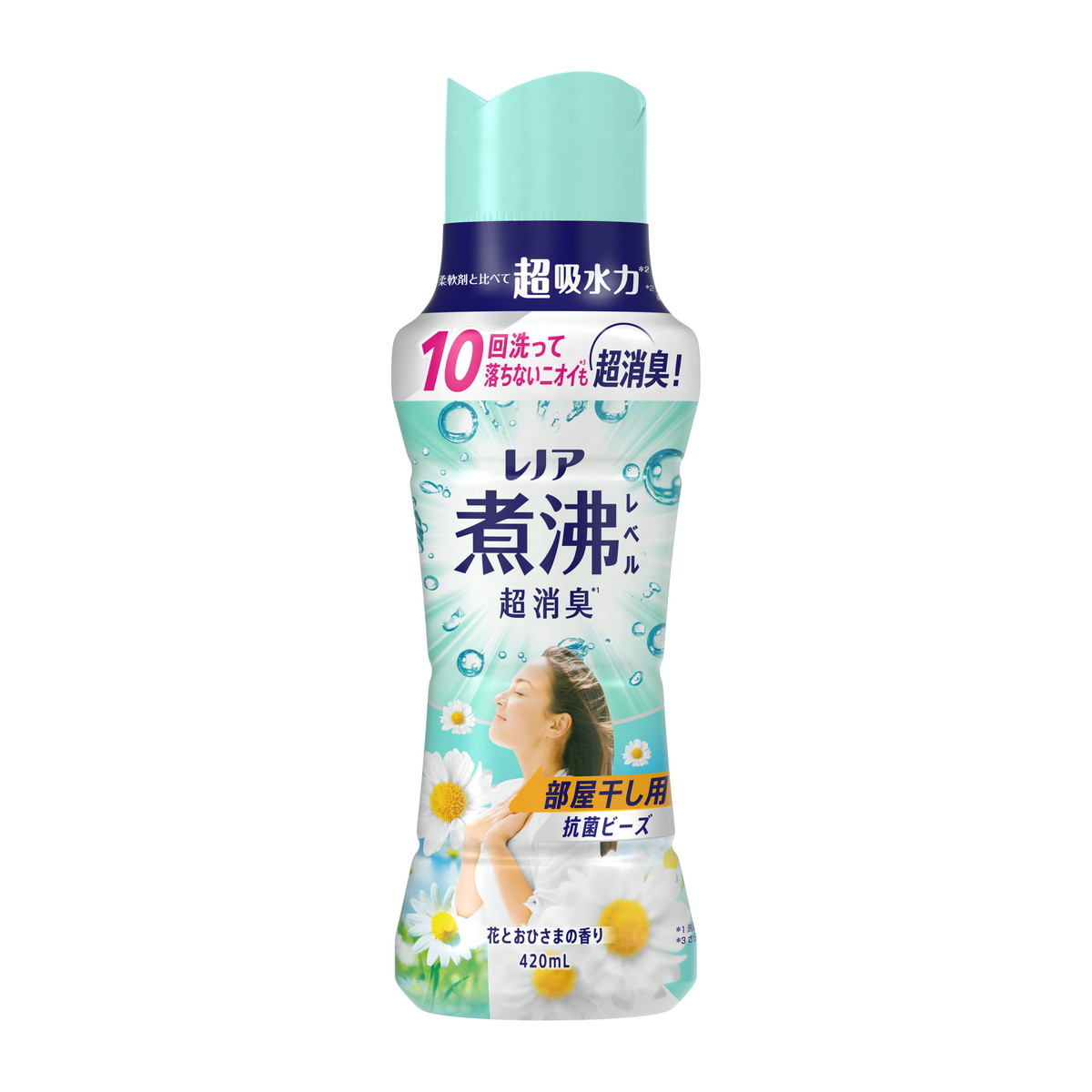 【送料お得・まとめ買い×6個セット】P&G レノア 煮沸レベル 超消臭 抗菌ビーズ 部屋干し用 花とおひさまの香り 本体 420mL