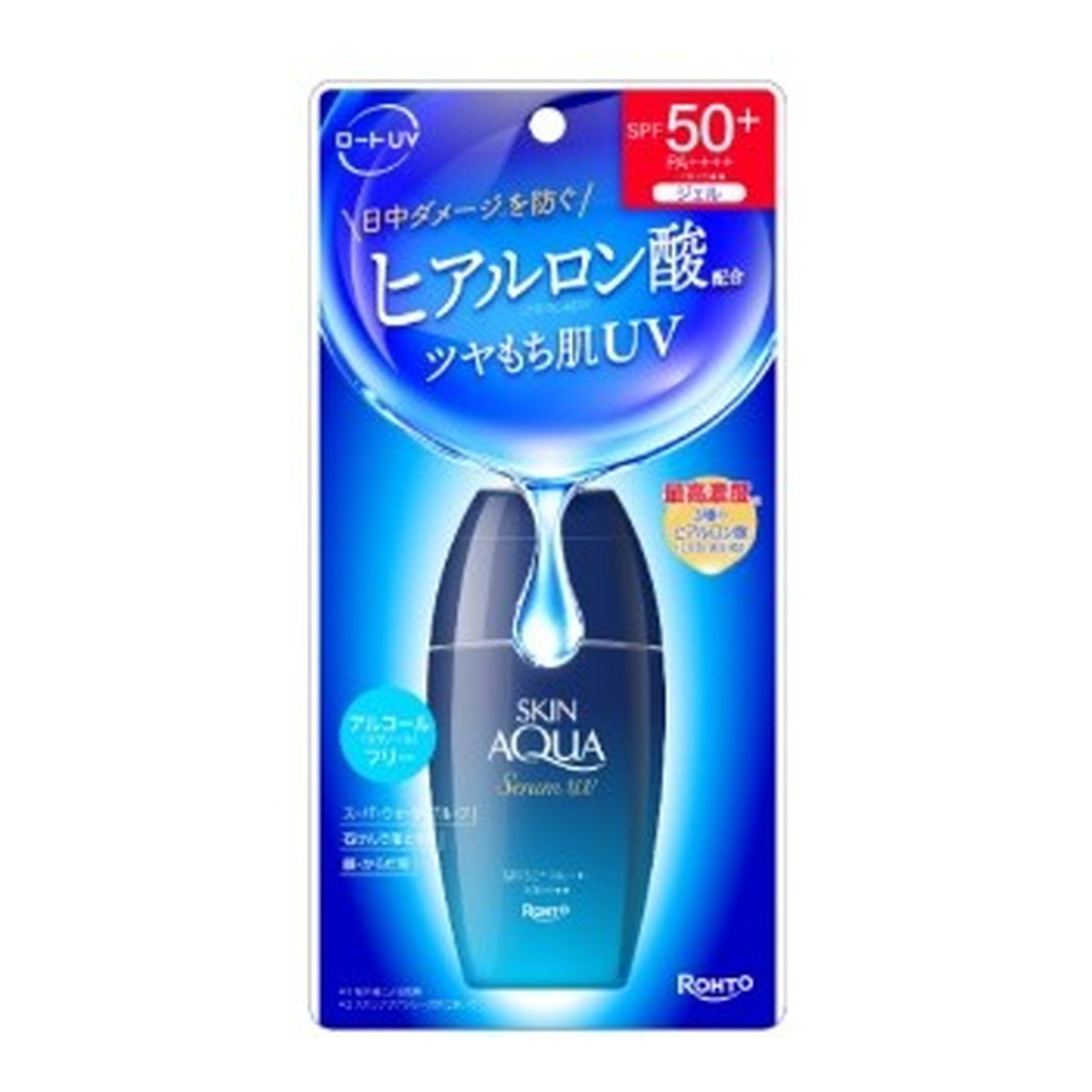 【送料お得・まとめ買い×7個セット】ロート製薬 スキンアクア ヒアルロンセラムUV 70g SPF50+PA++++、UV耐水性