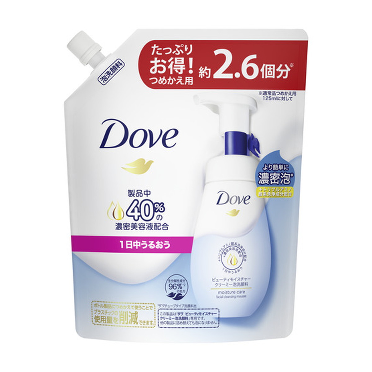 【送料お得・まとめ買い×7個セット】ユニリーバ ダヴ ビューティモイスチャー クリーミー泡洗顔料 つめかえ用 320mL