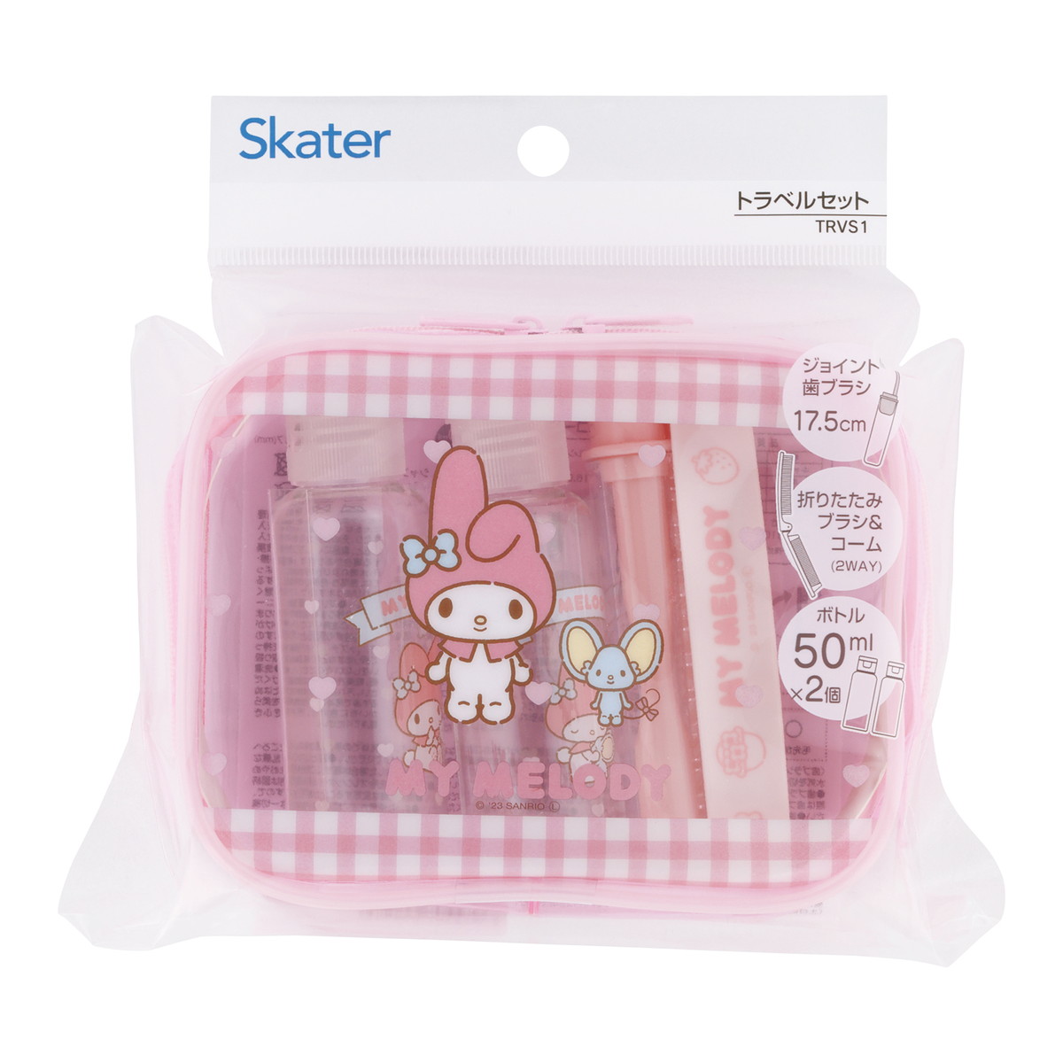 【送料お得・まとめ買い×72個セット】スケーター トラベルセット マイメロディ TRVS1 ポーチ 歯ブラシ くし ボトル