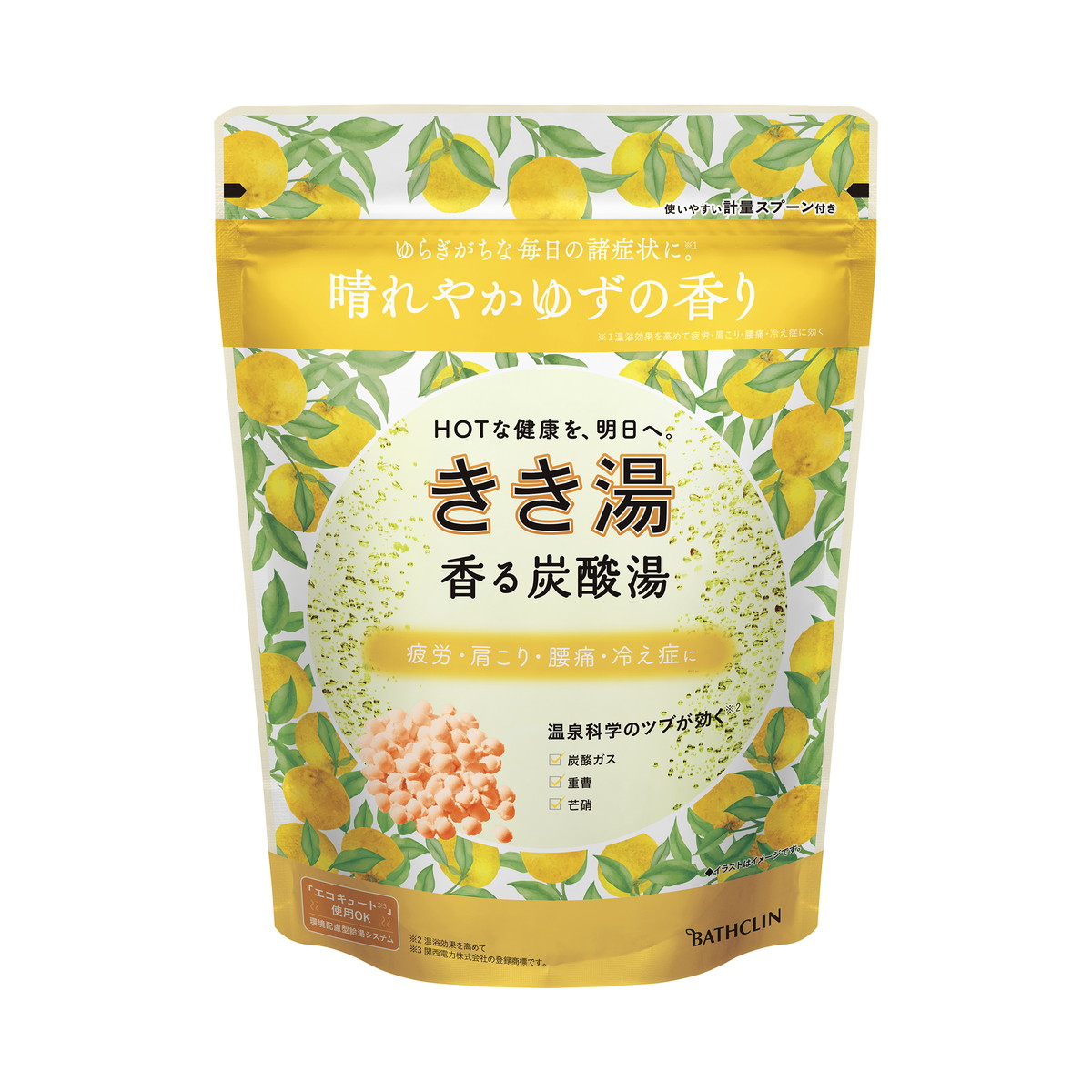 【送料お得・まとめ買い×7個セット】バスクリン きき湯 香る炭酸湯 ゆずの香り 薬用 入浴剤 360g