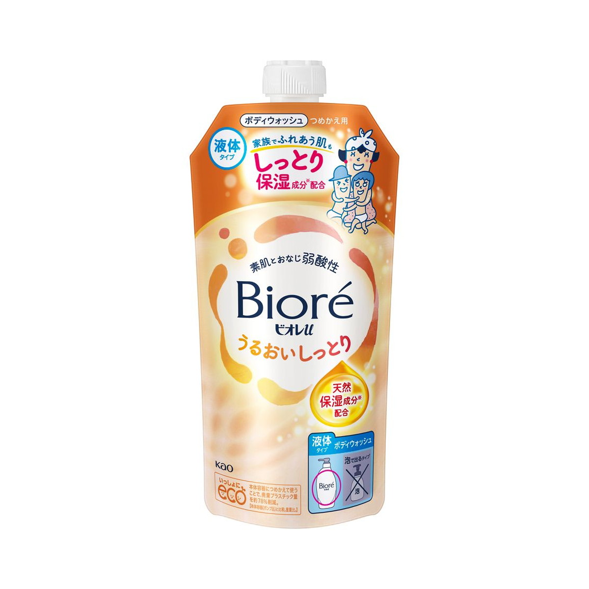 【送料お得・まとめ買い×24個セット】花王 ビオレu うるおいしっとり つめかえ用 320mL ボディウォッシュ