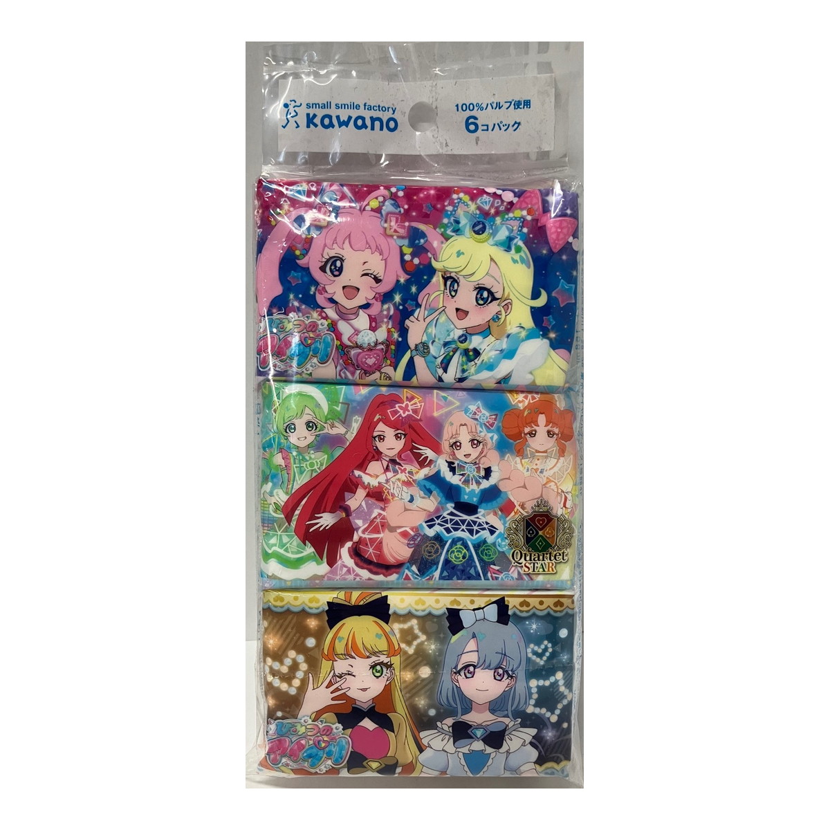 【送料お得・まとめ買い×50個セット】河野製紙 ひみつのアイプリ ミニ ポケットティシュ 6コパック