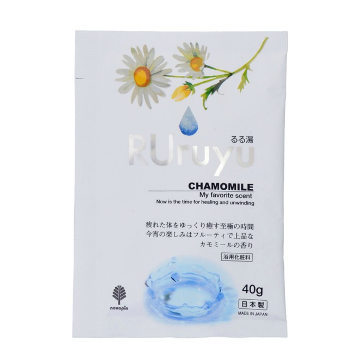 【送料お得・まとめ買い×144個セット】紀陽除虫菊 ノボピン るる湯 カモミールの香り 40g 入浴剤
