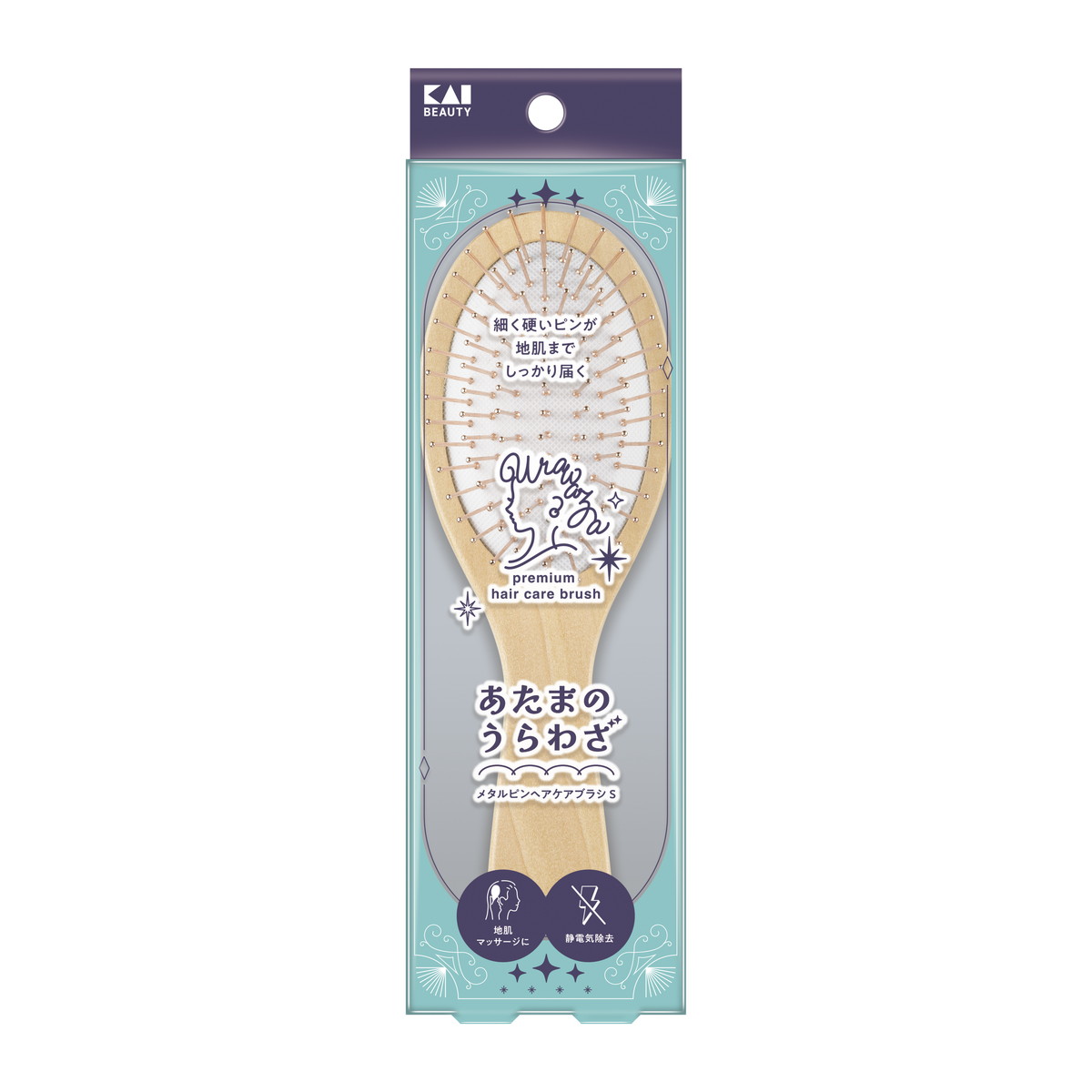 【送料お得・まとめ買い×11個セット】貝印 KQ1609 あたまのうらわざ メタルピン ヘアケアブラシ S|ホームライフ