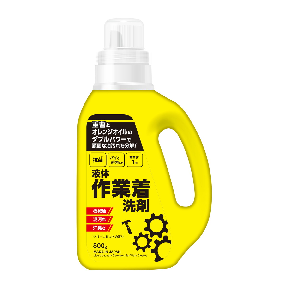 【送料お得・まとめ買い×12個セット】ミツエイ 液体 作業着洗剤 グリーンミントの香り 本体 800g