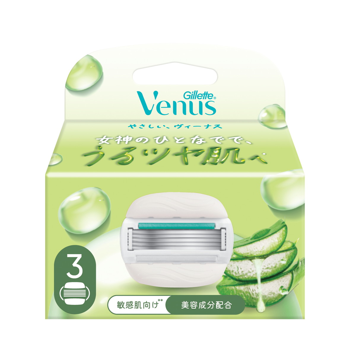 【送料お得・まとめ買い×40個セット】ジレット ヴィーナス うるツヤ肌 敏感肌むけ 5枚刃 替刃 3個入|ホームライフ