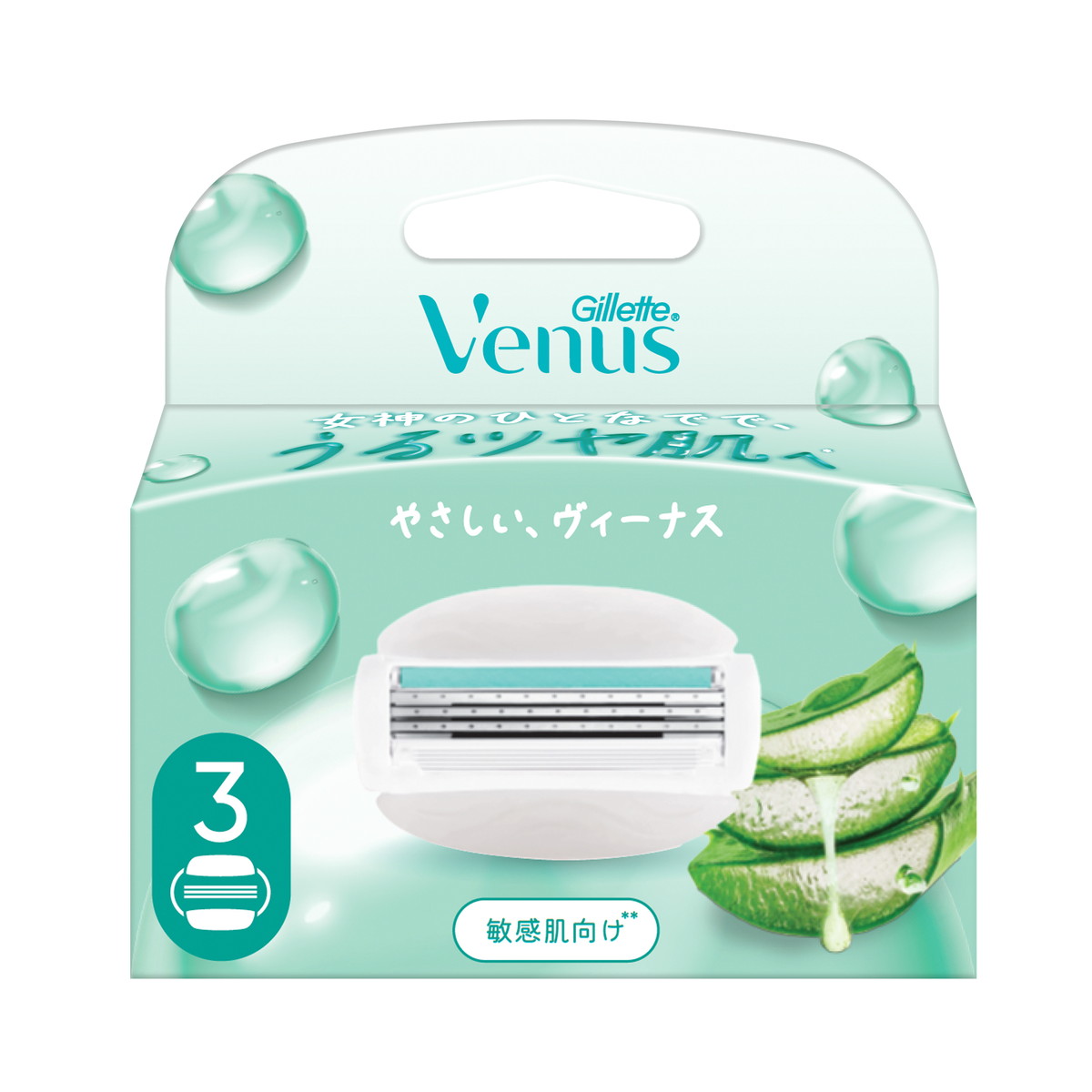【送料お得・まとめ買い×11個セット】ジレット ヴィーナス うるツヤ肌 敏感肌むけ 3枚刃 替刃 3個入|ホームライフ