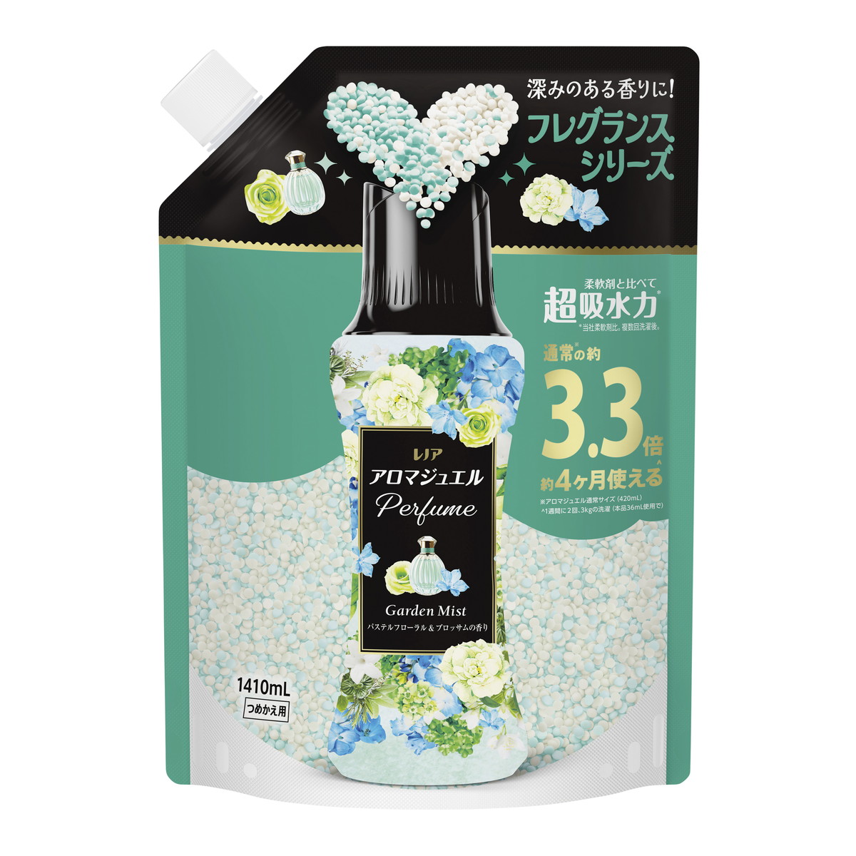 【送料お得・まとめ買い×2個セット】P&G レノア アロマジュエル パステルフローラル & ブロッサムの香り つめかえ用 超特大サイズ 1410ml 洗濯 香りづけ ビーズ