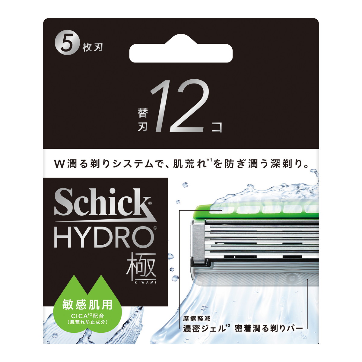 【送料お得・まとめ買い×3個セット】シック ハイドロ 極 敏感肌 替刃 12コ Schick 男性用 髭剃り|ホームライフ