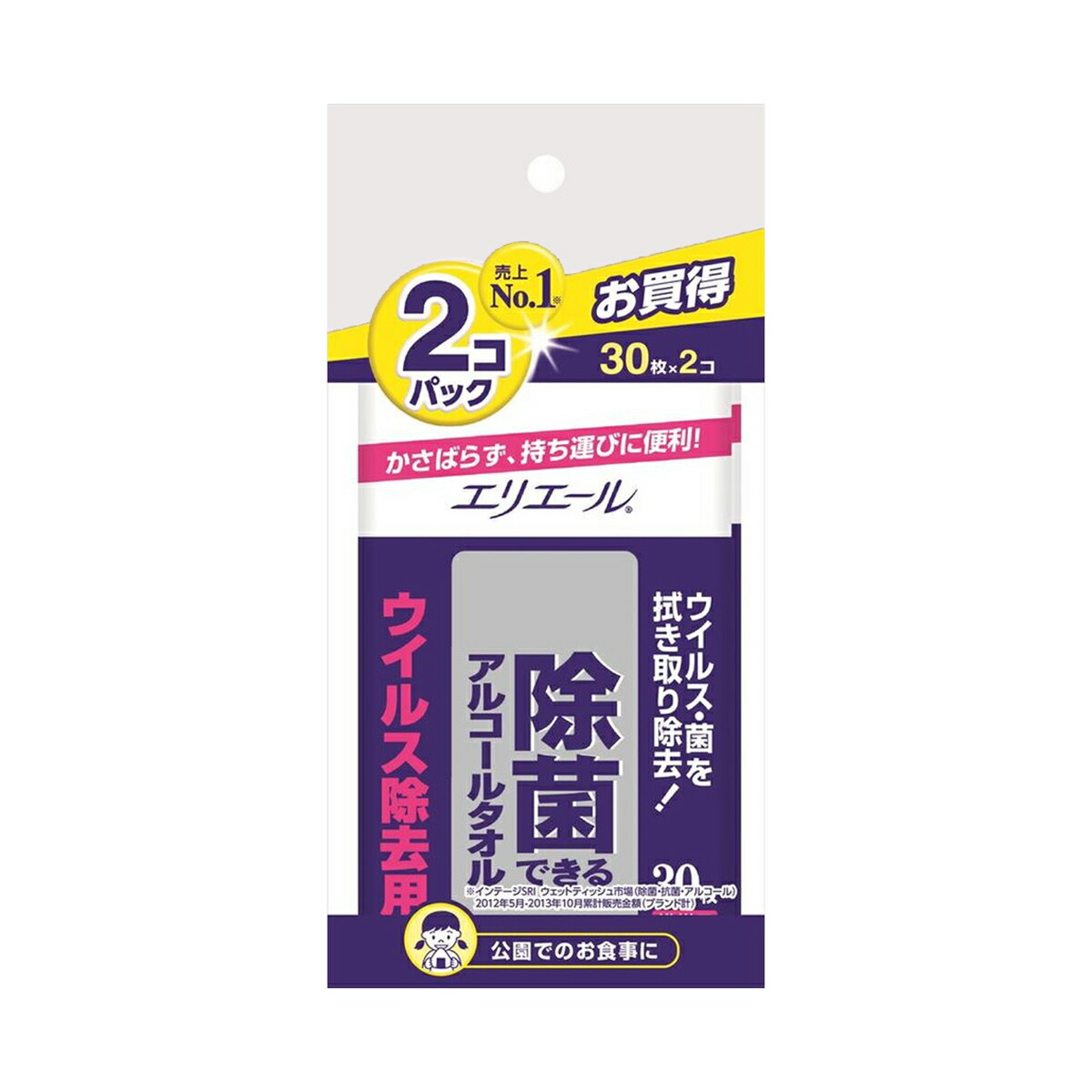 楽天市場】【今月のオススメ品】大王製紙 エリエール 除菌できるアルコールタオル ウィルス除去用 80枚入 本体(除菌ウエットティッシュ)  【4902011731149】 【tr_551】 : ホームライフ