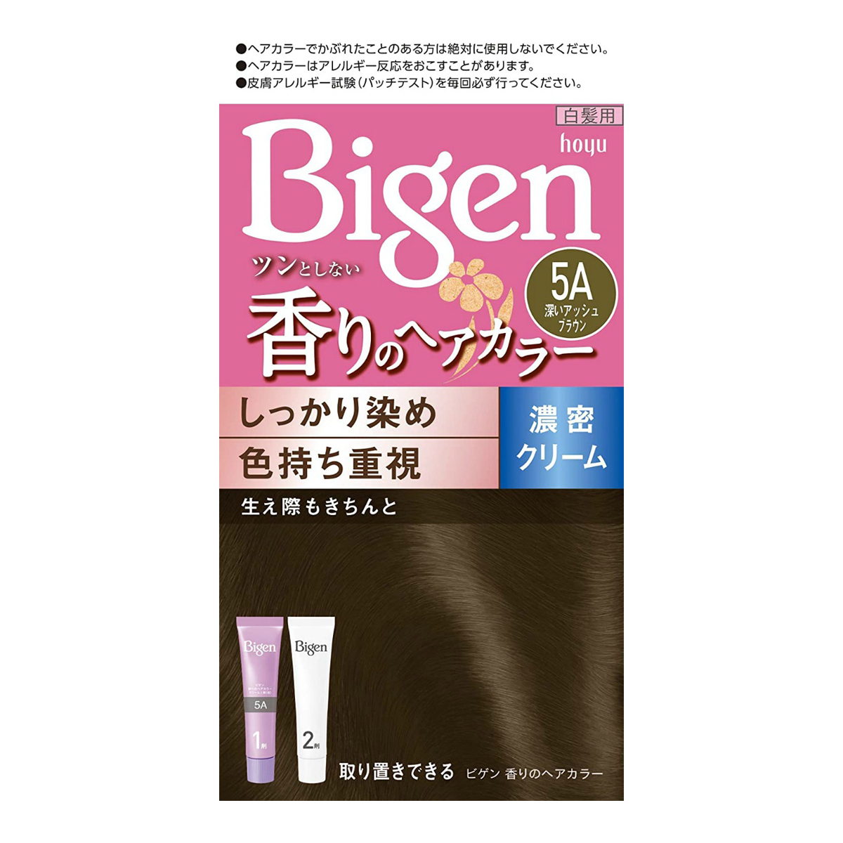 送料込 ビゲン 白髪染め 香りのヘアカラー クリーム ５ａ 深いアッシュブラウン 27個セット ホームライフツンとしない 全体染め用 ほのかなアロマの香りの白髪染め