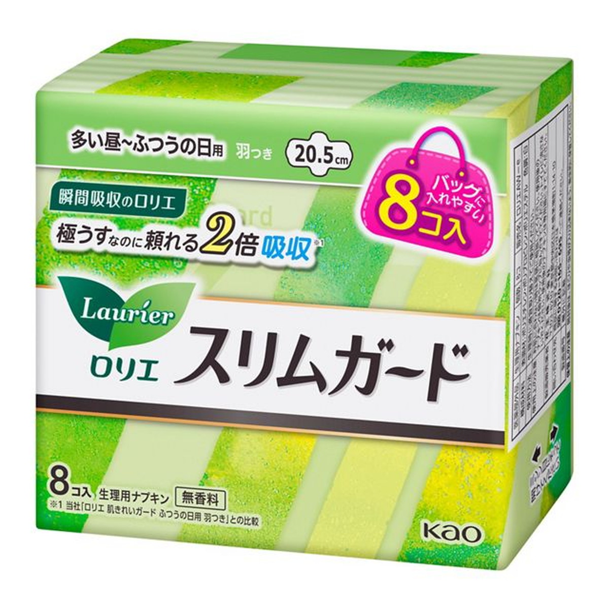 【送料お得・まとめ買い×36個セット】花王 ロリエ スリムガード しっかり昼用 羽つき ミニ 8個入