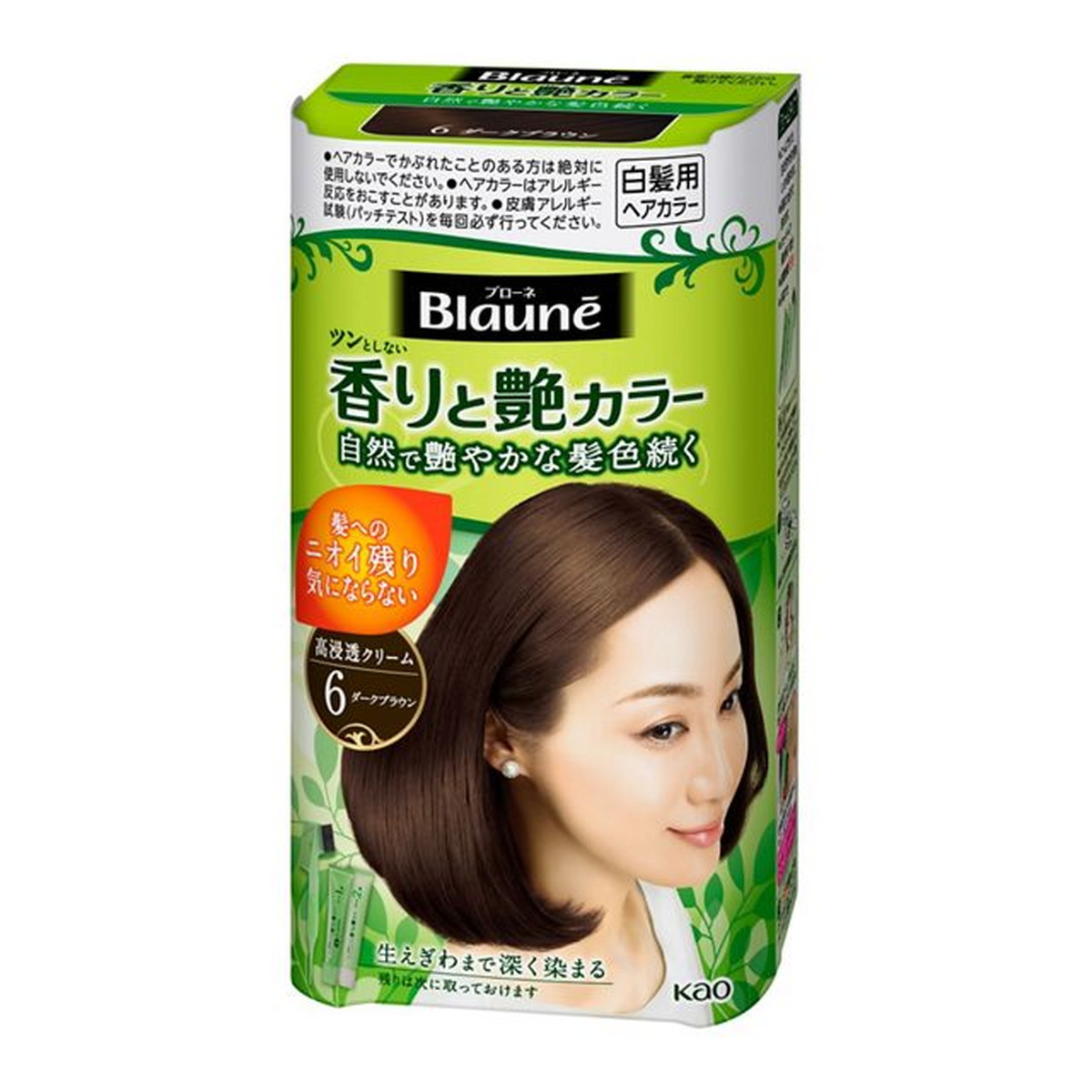 【送料お得・まとめ買い&times;24個セット】花王 ブローネ 香りと艶カラークリーム 6 ダ-クブラウン 80g｜ホームライフ