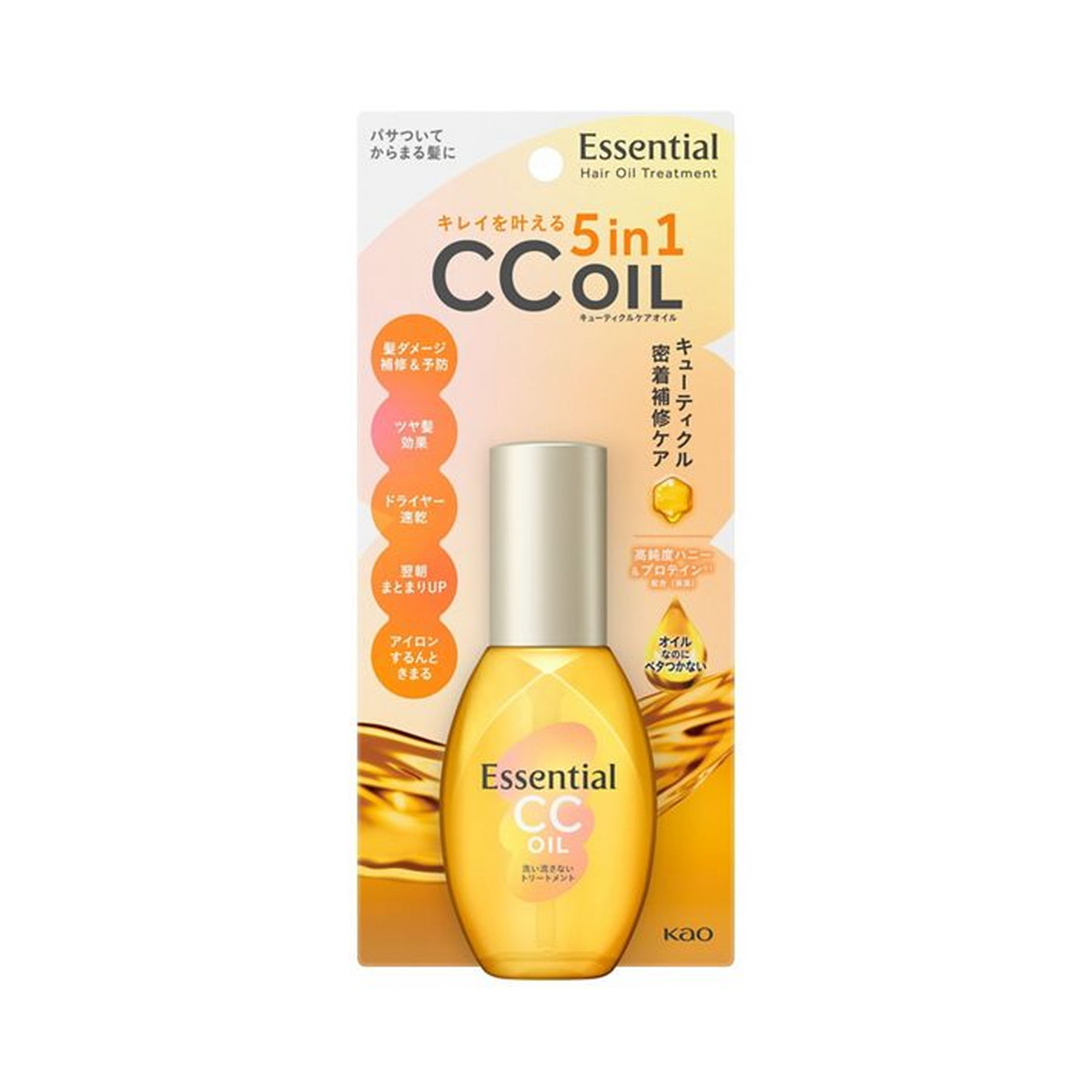 【送料お得・まとめ買い&times;24個セット】花王 エッセンシャル CC OIL キューティクルケア オイル 60ml｜ホームライフ