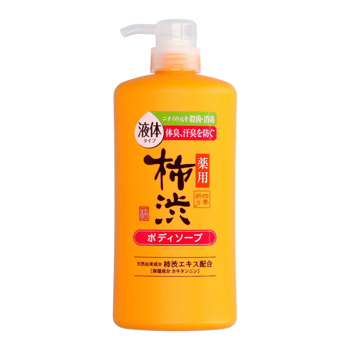 【送料お得・まとめ買い×13個セット】熊野油脂 四季折々 薬用 柿渋 液体タイプ ボディソープ 本体 フレッシュシトラスの香り 600ml