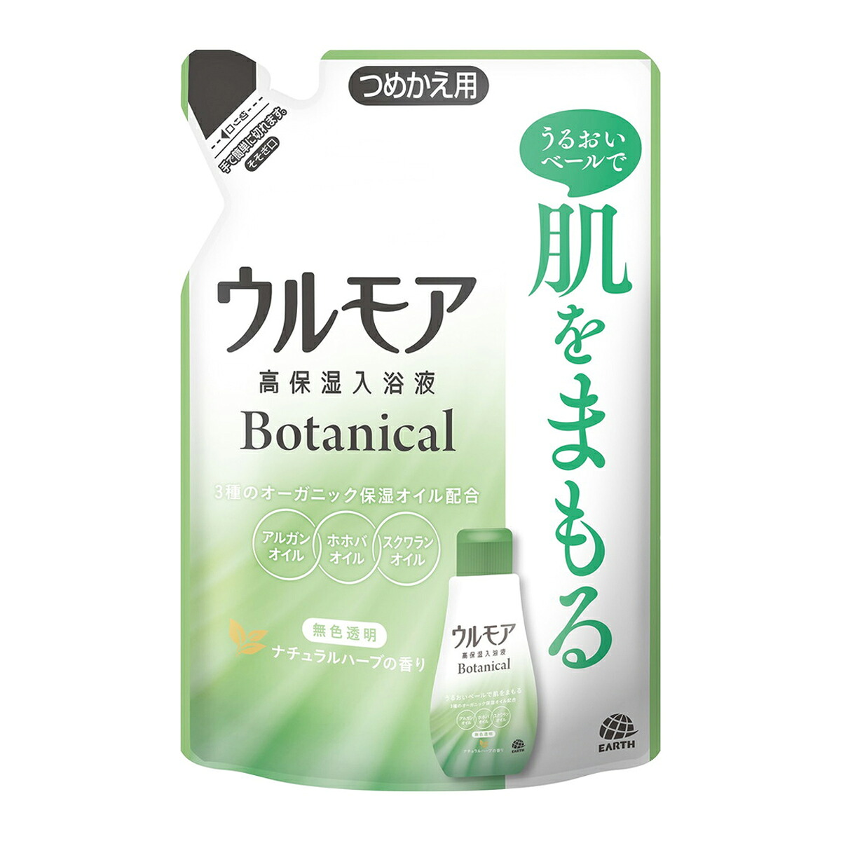 【送料お得・まとめ買い×12個セット】アース製薬 ウルモア 高保湿入浴液 ボタニカルナチュラルハーブの香り つめかえ用 480ml
