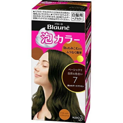 白髪染め 全体染め用 医薬部外品 送料込 まとめ買い 24個セット 花王 ブローネ 泡カラー 7 黒みのダークブラウン 108ml