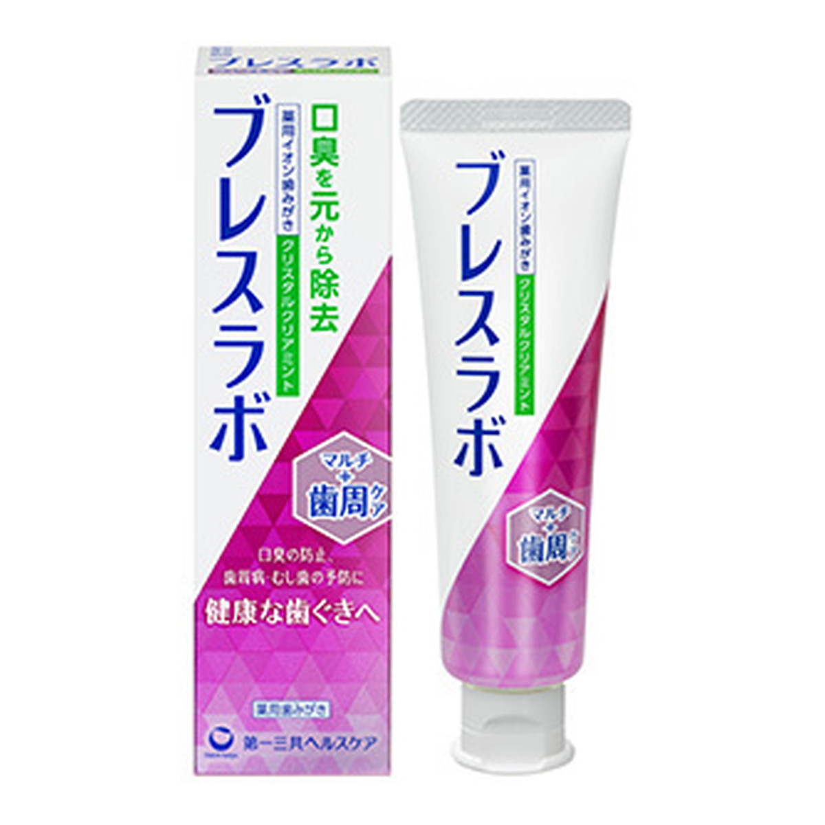 【送料お得・まとめ買い×9個セット】第一三共ヘルスケア ブレスラボ マルチ+歯周ケア クリスタルクリアミント 90g 薬用ハミガキ