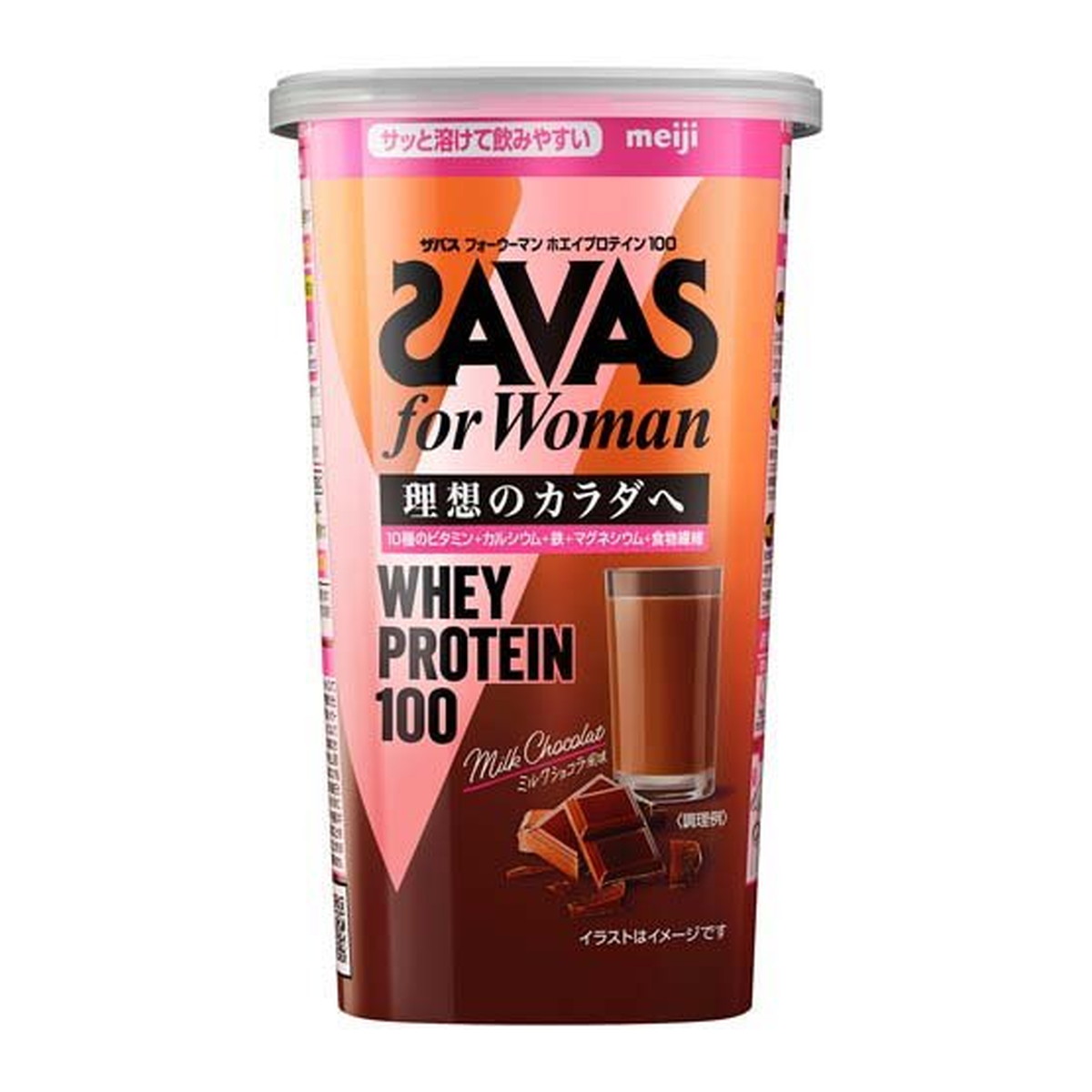 【送料お得・まとめ買い×7個セット】明治 ザバス for Woman ホエイプロテイン100 ミルクショコラ風味 280g|ホームライフ