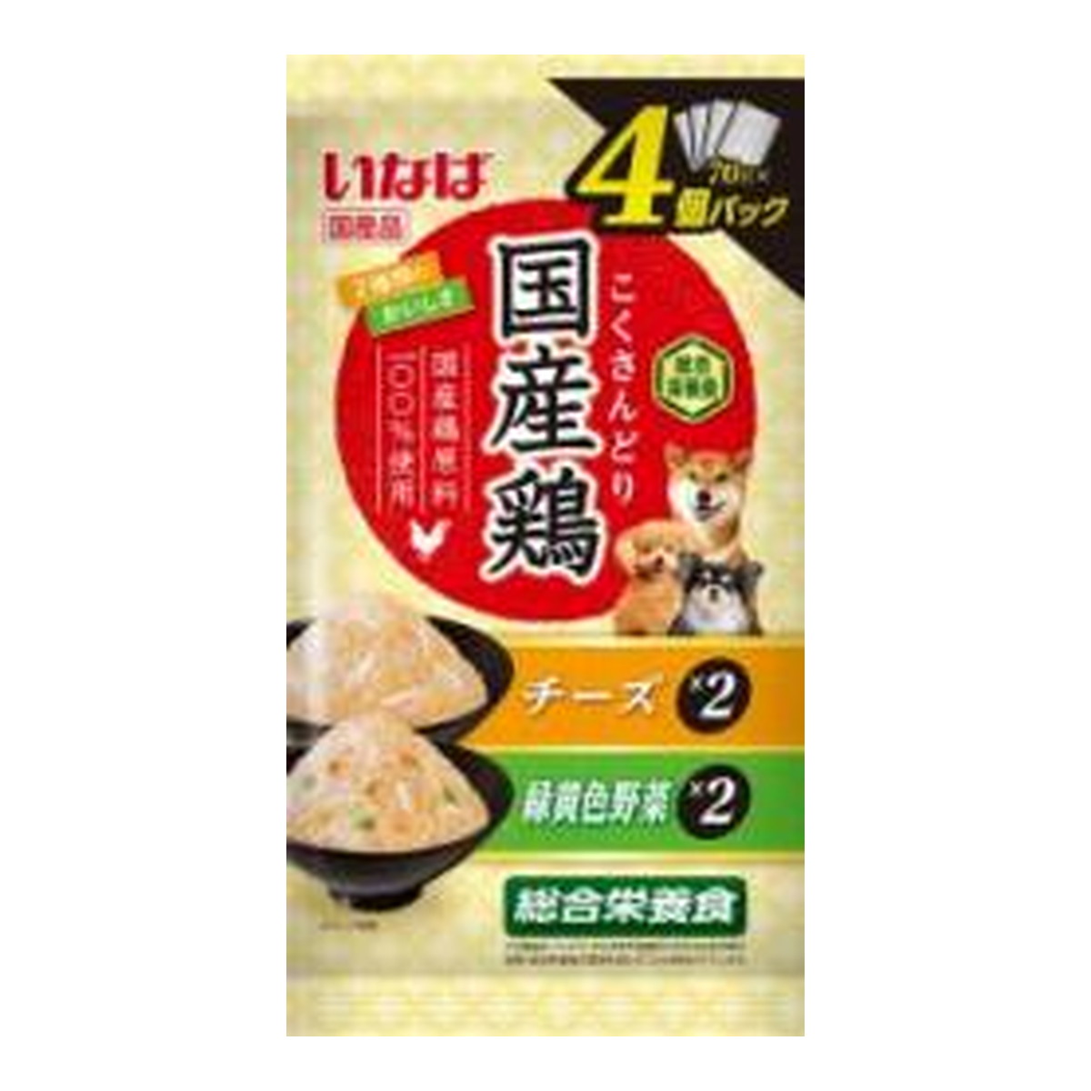 【送料お得・まとめ買い×13個セット】いなばペットフード いなば 国産鶏 チーズ・緑黄色野菜バラエティ 70g×4個パック ドッグフード