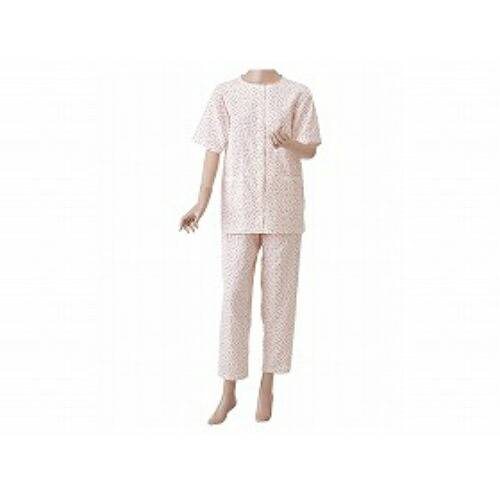 神戸生絲 婦人用　楽らくガーゼパジャマ半袖ローズ Ｌ｜ホームライフ