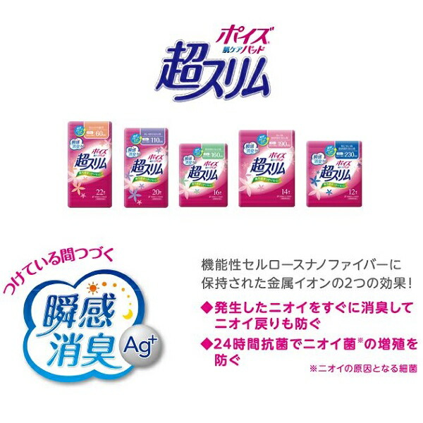 正規激安 ポイズ肌ケアパッド超スリム 特に多い時 長時間も安心用 80738→88107 12枚×24袋 1ケース 吸水量 fucoa.cl