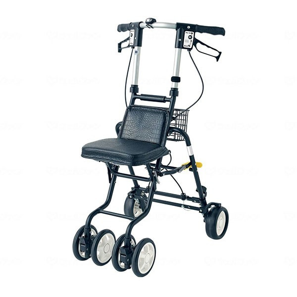 【島製作所】シルバーカー テノールEVO クロコダイルBK 重さ4.8kg/カゴ容量2L/折りたたみ式/杖・傘置き付 男性向け 誕生日 敬老の日 父の日 プレゼント ギフト