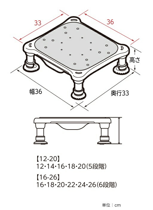 水切れがよく最軽量クラス 浴槽からの出し入れ楽らく 安寿 軽量浴槽台 すべり止めシートタイプ 色：レッド 16-26cm ジャスト サイズ：  セール商品 高さ