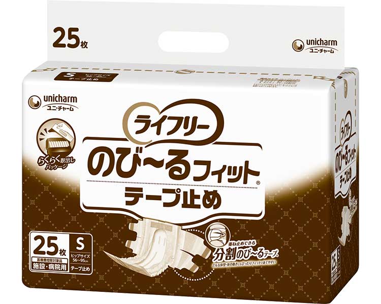 ライ無償性 のびーる相応う 磁気テープ打ちきり S大きさ 25枚×4袋書き割り 【1容れものまとめ買い】ユニ・チャーム 吸水量約300竓 54732→52411紙おむつ 磁気テープ打ちきり手合い オムツ 介護装置 御通じしり押し