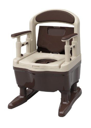 安寿　ポータブルトイレ　ジャスピタ / 533-900　標準便座　ブラウン