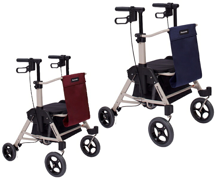 くらし受け支える御拾い車スムーディ 買い出し用 カウサポスリム PN-L70102 ぶどう酒赤いこと/米国海軍 パナソニック エイジフリー 座れる 介護 手押し車 カゴ載せ腰かけ積み上げる