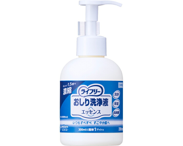 ユニ･チャーム Gライフリー おしり洗浄液 エッセンス 1本280mL 石鹸の香り 56872 介護用品 衛生 清潔 保湿 肌保護 清拭剤｜介護もーる　介護用品専門店