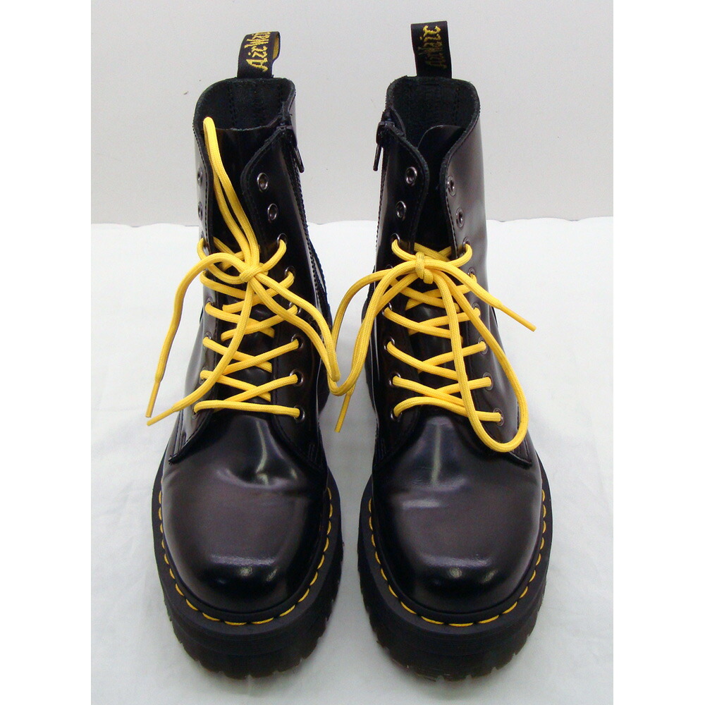 最も Dr Martens ドクターマーチン Jadon ジェイドン 8ホール ブーツ Black 黒 靴ひも黄色 24 0cm Fucoa Cl