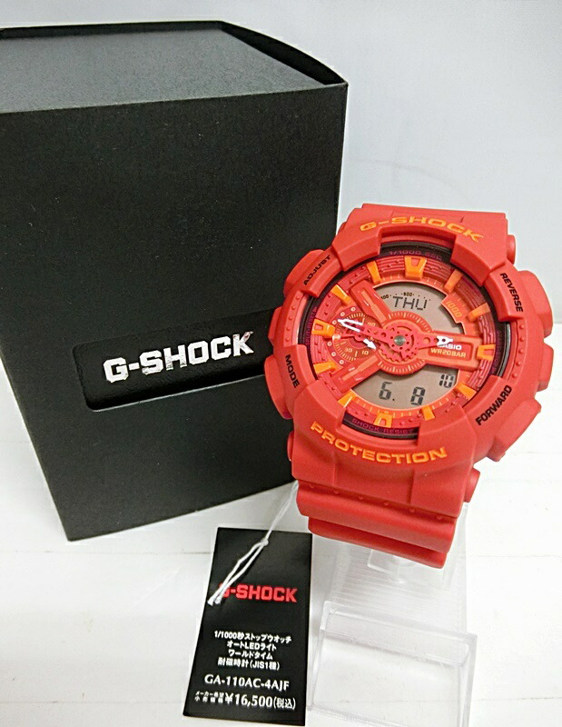 【中古】CASIO カシオ G-SHOCK GA-110AC-4AJF ブルー＆レッドシリーズ レッドモデル クォーツ アナデジ 腕時計【出雲店】