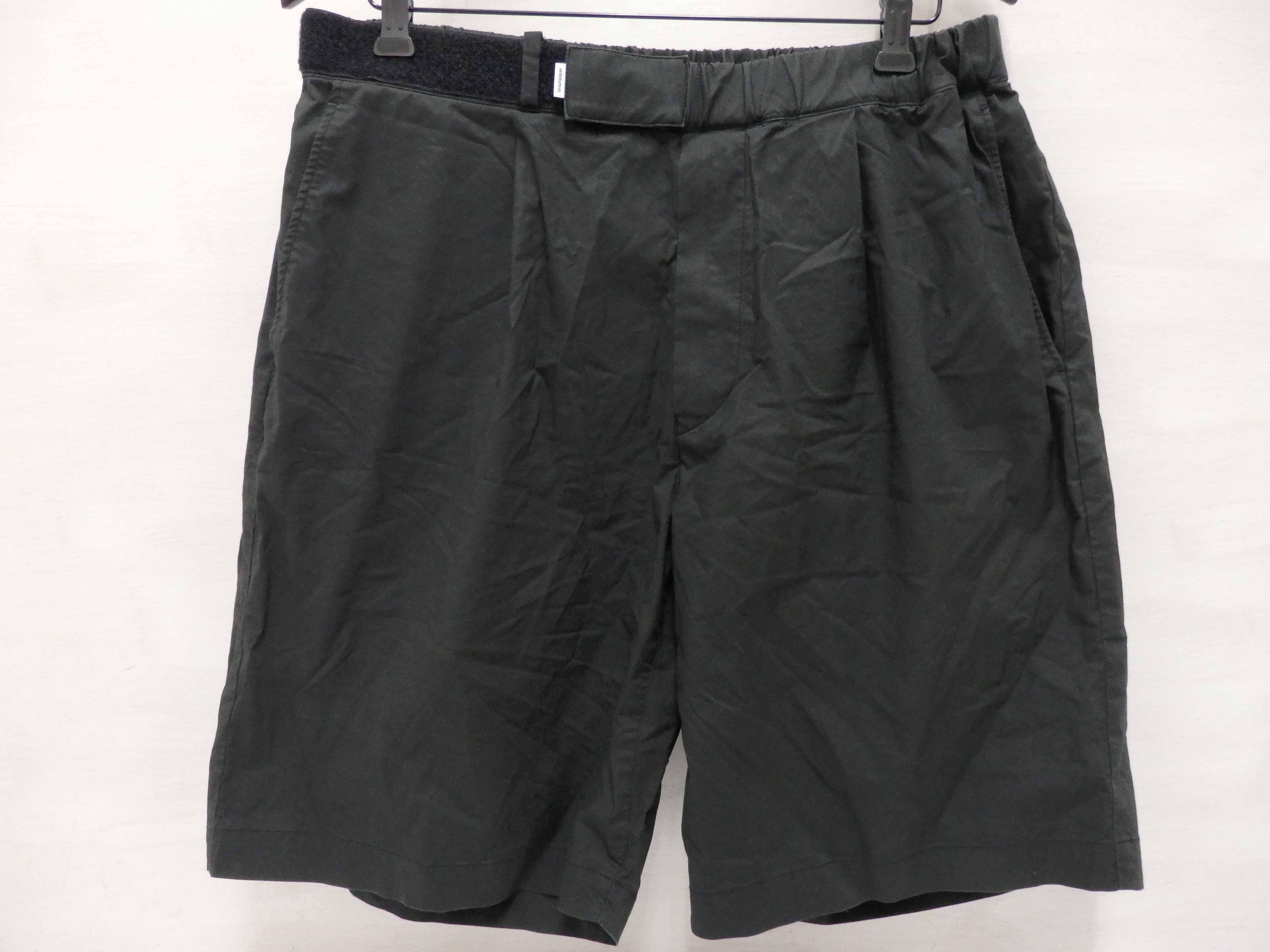 【中古】  Graphpaper グラフペーパー 21SS Stretch Typewriter Wide Chef Shorts GM211-40616B サイズ:F ブラック  【鳥取店】