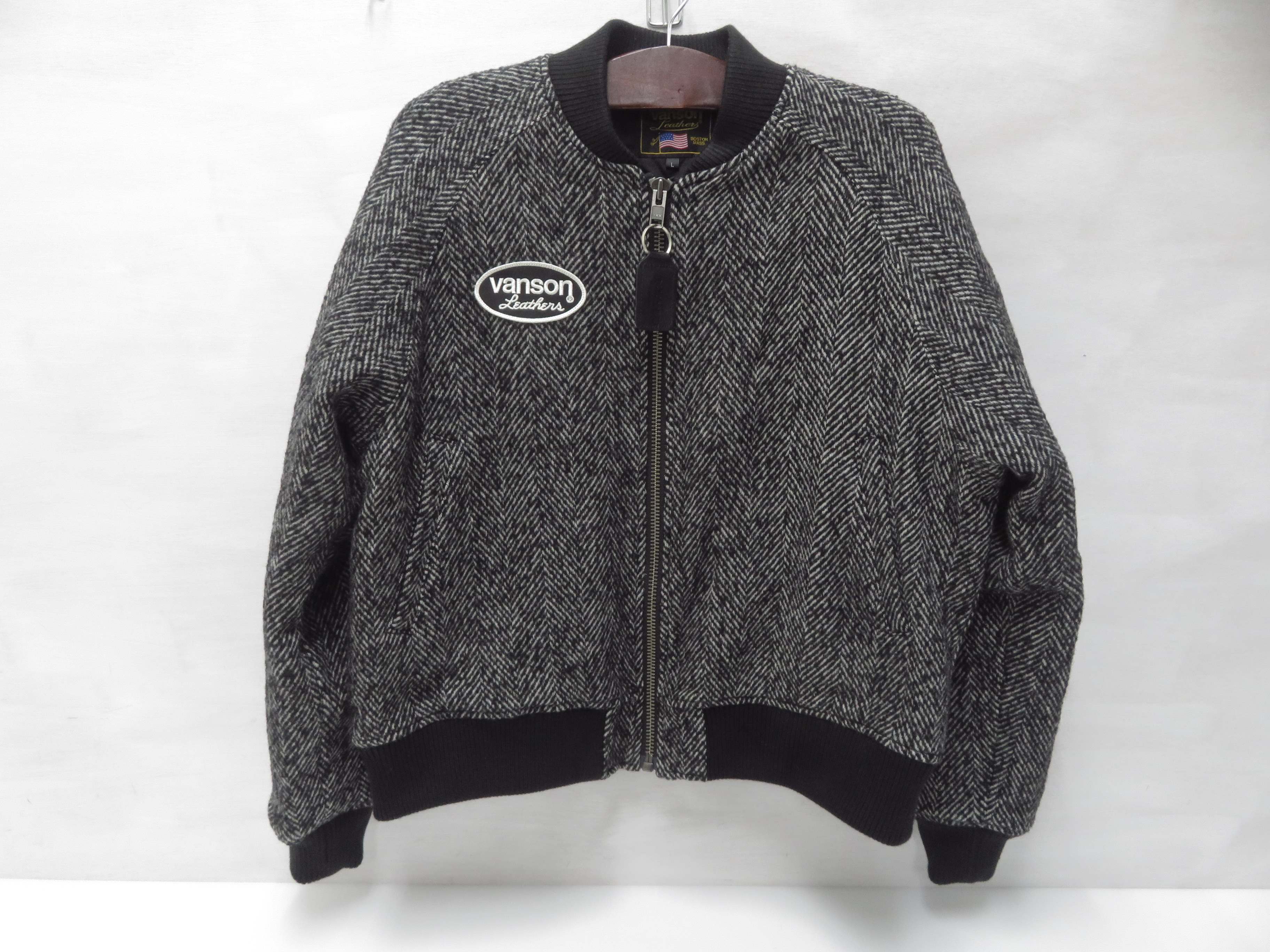 【中古】  vanson × 417 EDIFICE Tweed Team Jacket 大きさL  ヴァンソン フォーワンセブン エディフィス ツィード野球クラブ上衣  【鳥取店】