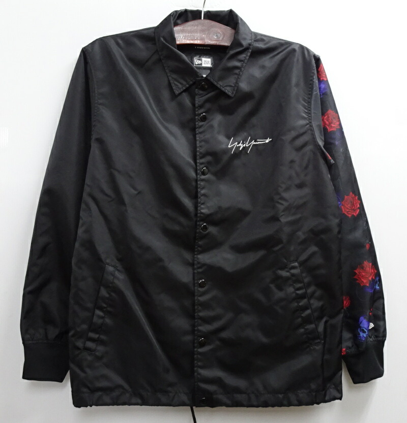 【中古】YOHJI YAMAMOTO × NEW ERA ヨウジヤマモト × ニューエラ 18SS スカル＆ローズ プリント コーチ ジャケット サイズ:M ブラック HW-Y30-601【メンズ古着】【米子店】