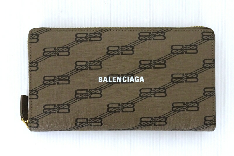 美品　バレンシアガ　ペーパーコンチネンタル　ダブルジップ　長財布　グレー　男女 美品 BALENCIAGA財布 バレンシアガ長財布 ペーパー