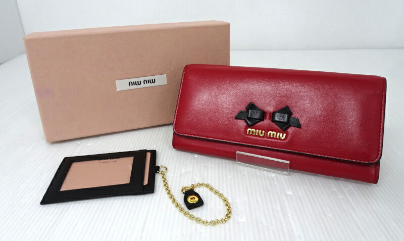 MIU MIU 二つ折り財布 マテラッセ レッド 箱付き 楽天市場】miu miu ミュウミュウ サイフ・小物 二つ折財布
