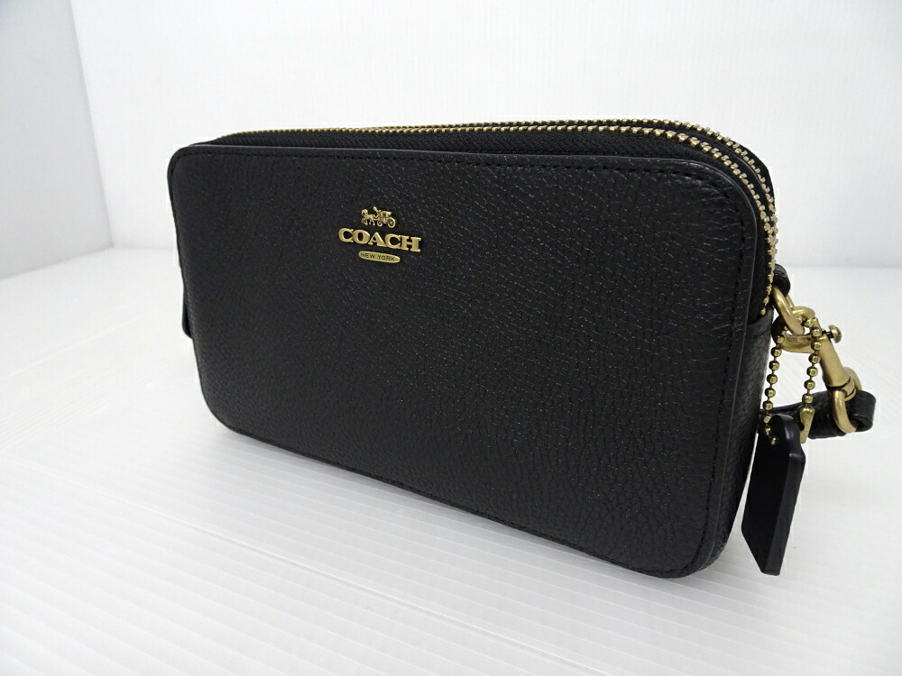 COACH コーチ　ブラック ショルダーバッグ　巾着　ポーチ　レザー COACH レザー 巾着型 ショルダーバッグ ブラック USA製 | すべて