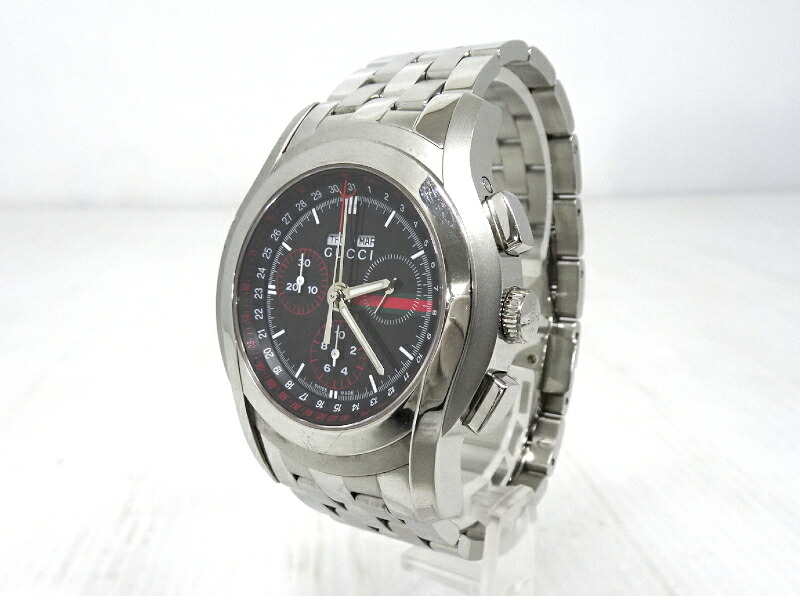 【中古】GUCCI グッチ 5500 クロノグラフ トリプルカレンダー 黒文字盤 SS【ブランド小物】【米子店】|開放倉庫山陰オンラインショップ